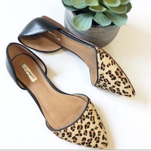 Halogen Calf Hair Leopard D’orsay Flats Size 8